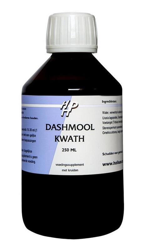 Holisan Dashmool kwath herbal preparation in 250ml bottle, traditional Ayurvedic medicinal drink with natural herbs.