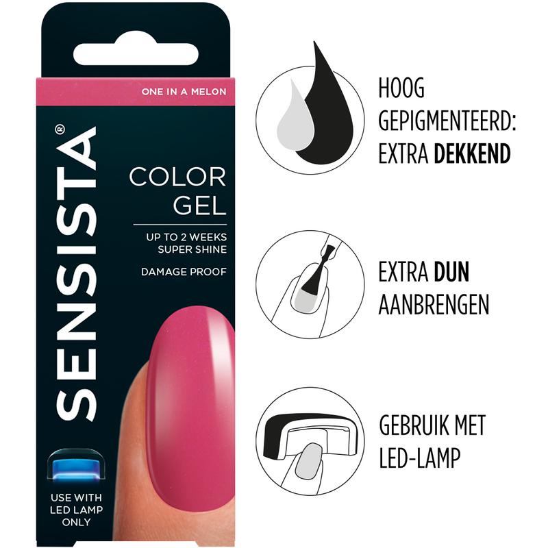 Sensista Color Gel One in Melon, 7.50ml makeup product, vibrant orange-colored gel with smooth texture for creative looks.