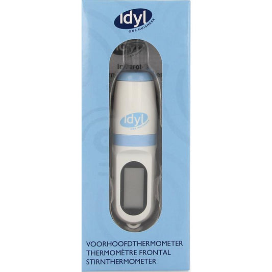 Idyl forehead thermometer NL-FR-DE, digital thermometer for accurate temperature readings, single unit, compact and easy to use.