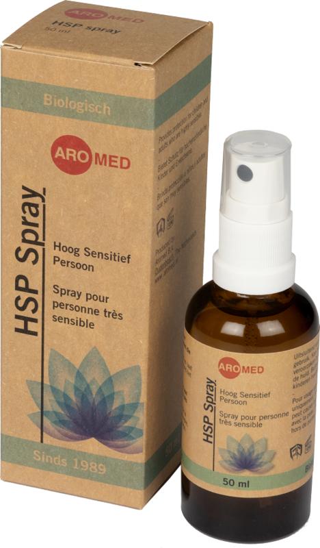 Aromed Lotus HSP spray in a 50ml bottle, featuring a spiritual and calming design with lotus imagery on the label.