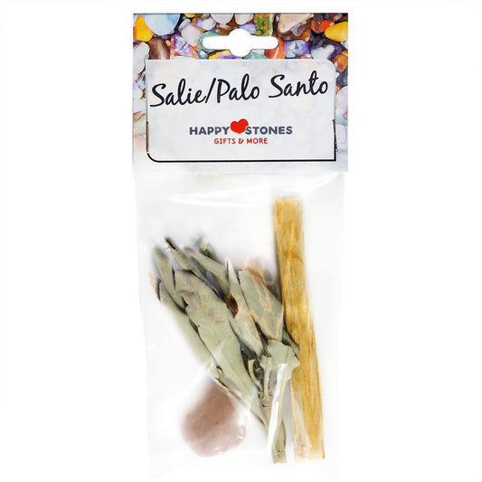 Happy Stones Salie and Palo Santo home fragrance stone set, natural scent diffuser for a calming ambiance.