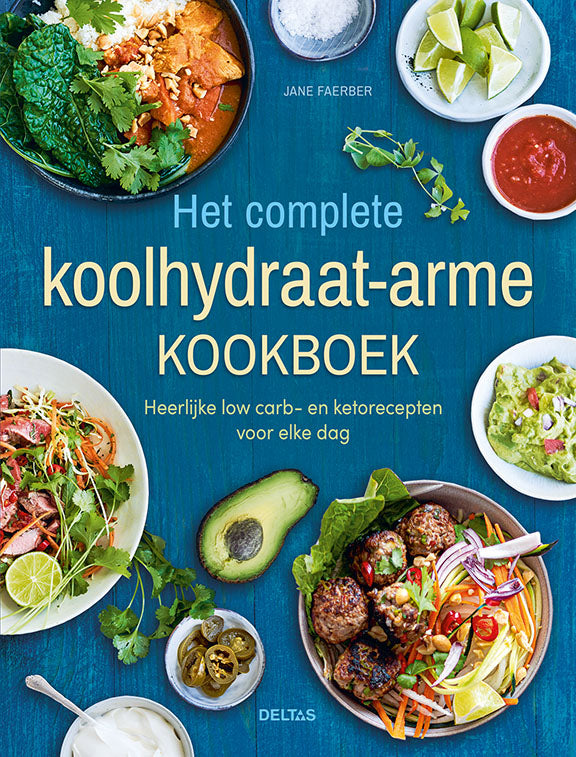 Deltas Het Complete Koolhydraatarme Kookboek 1 book with colorful cover showing healthy low-carb recipes