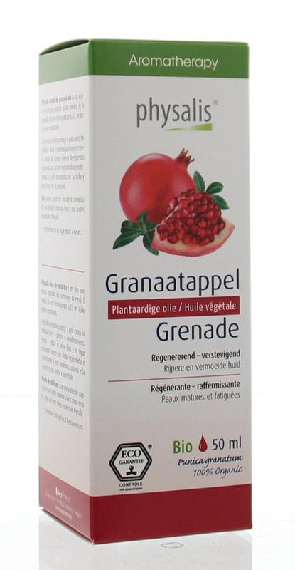Physalis Bio Pomegranate Body Care 50ml bottle, natural skincare product with pomegranate extract and nourishing ingredients.