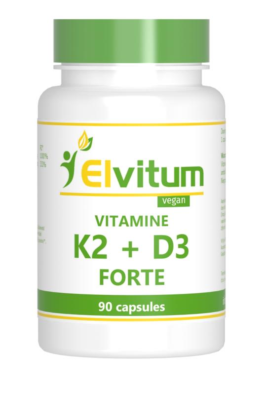 Elvitum  Vitamine K2 + D3 forte 90 Vegetarische capsules