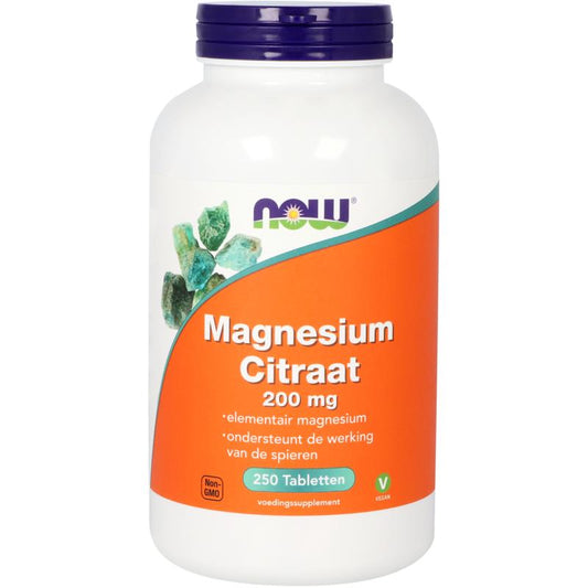 NOW Magnesium citraat 200 mg 250 Tabletten