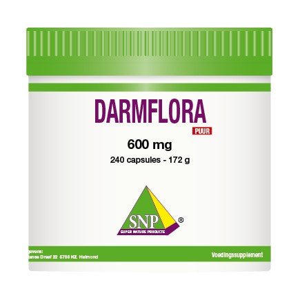 SNP Darmflora 600 mg Multi Vitamin capsules in a bottle, 240 capsules for digestive health and immune support.