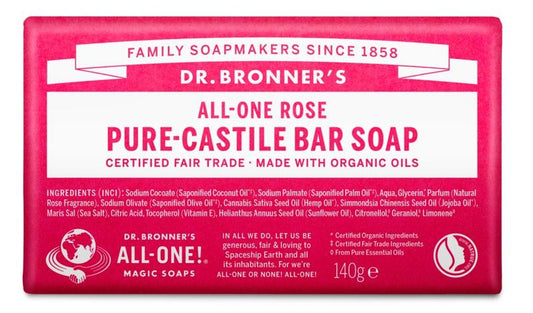 Dr Bronners Barsoap rose 140.00 Gram