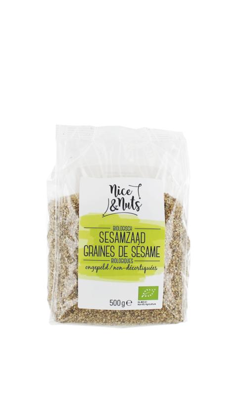 Nice & Nuts Sesamzaad ongepeld bio 500.00 Gram