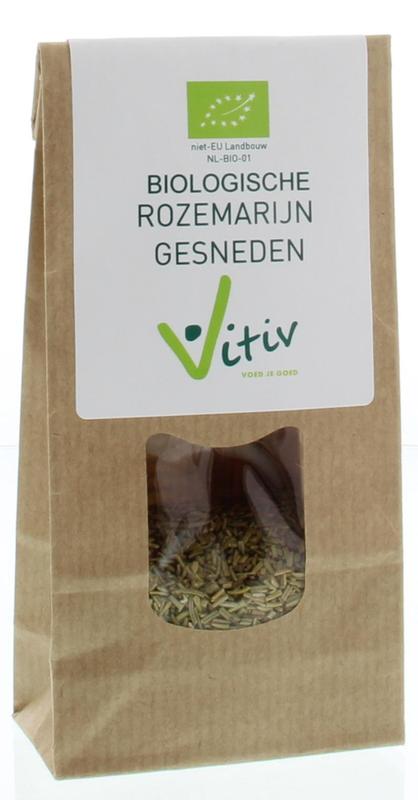 Vitiv organic chopped rosemary in a 25g package, fresh and fragrant herbal seasoning for cooking and flavoring dishes.