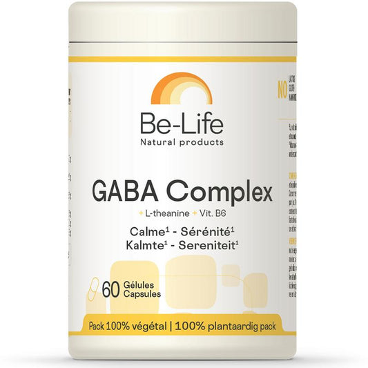 Be-Life GABA Complex amino acid capsules in a bottle, dietary supplement with 60 capsules for relaxation and nerve support