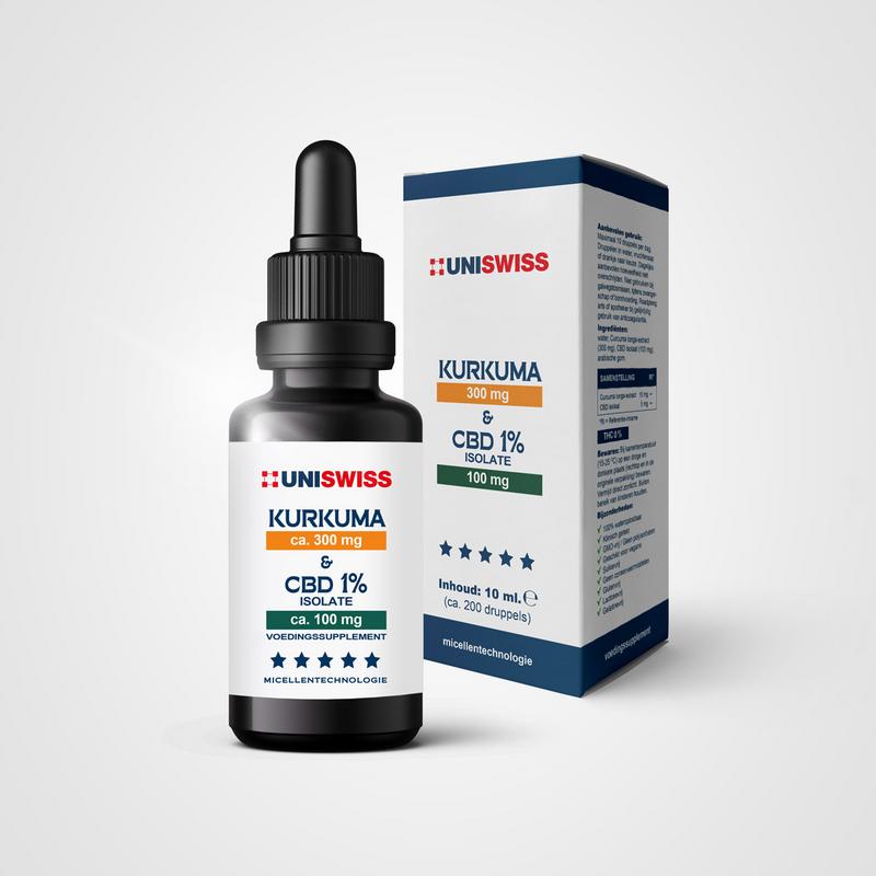 Uniswiss Kurkuma & CBD isolate 1% 10 Milliliter