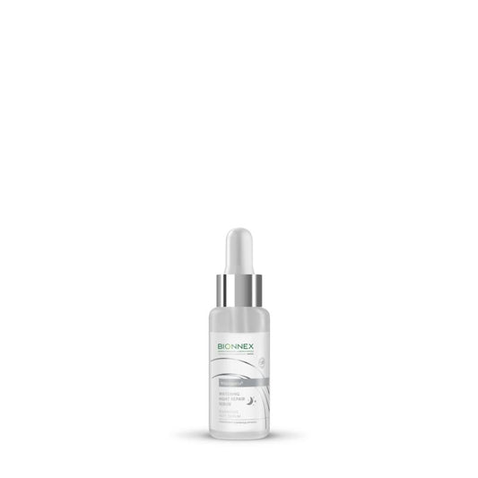 Bionnex Whitexpert serum whitening night repair in 30ml bottle, facial skincare product for brightening and skin repair.