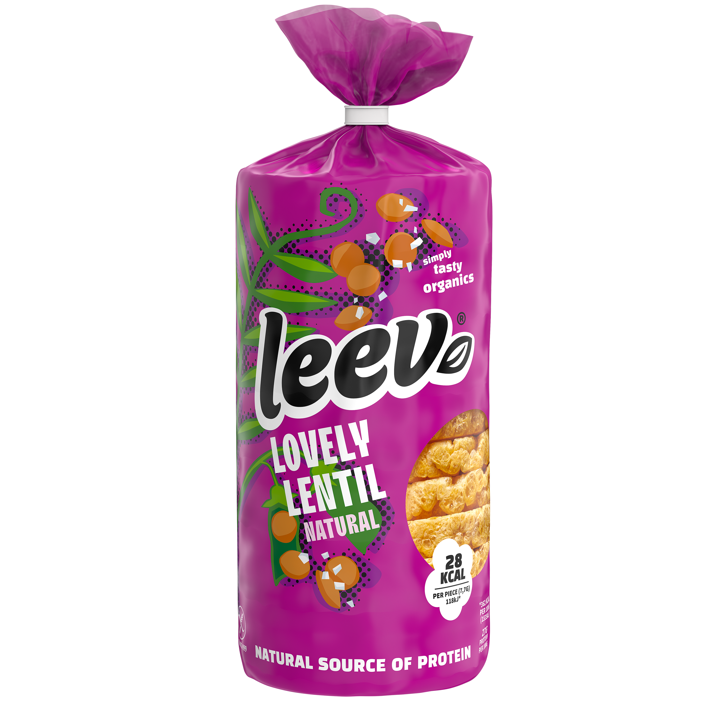 Leev Lovely lentil cakes natural bio 100.00 Gram