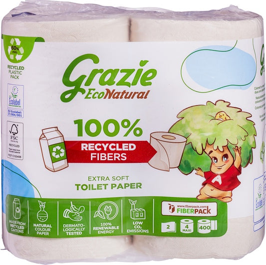Grazie Natural Toiletpapier 2-laags 4.00 Stuks