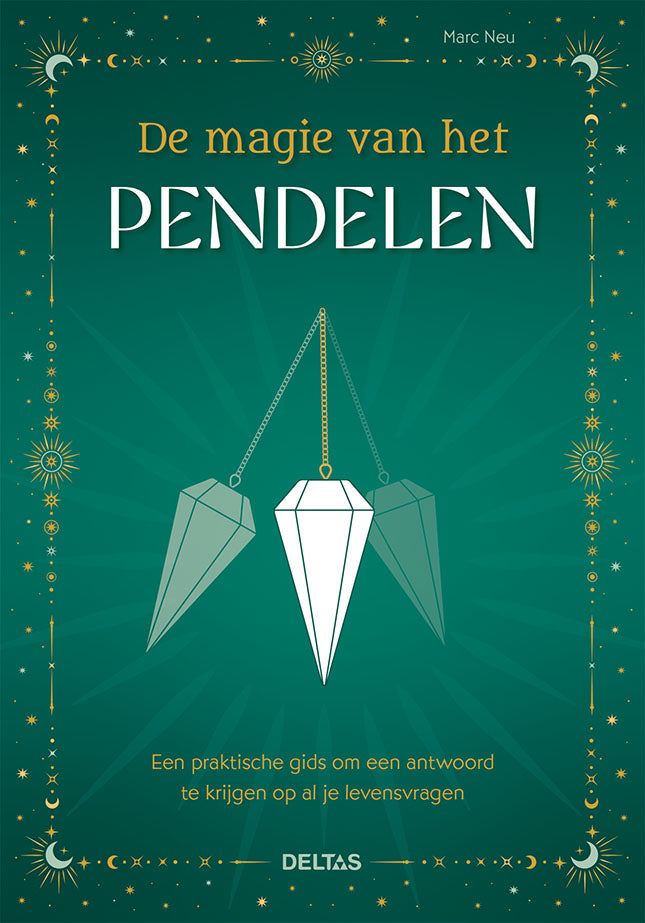 Deltas De magie van het pendelen 1 boek cover with title and author details, featuring a mystical design on the front.