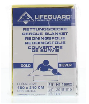 Lifeguard Reddingsdeken goud/zilver 160 x 210 1.00 Stuks