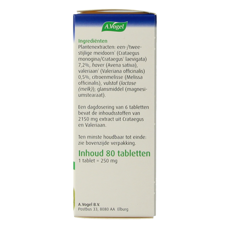 A Vogel Kruidenpreparaten 80 Tabletten A Vogel Crataegus + valeriaan tabletten 80 Tabletten