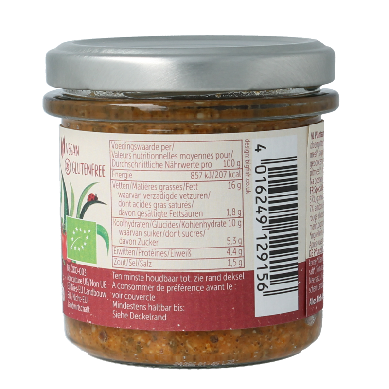 Allos Broodbeleg 135 Gram Allos Farm vegetables rucola & kerstomaat bio 135 Gram