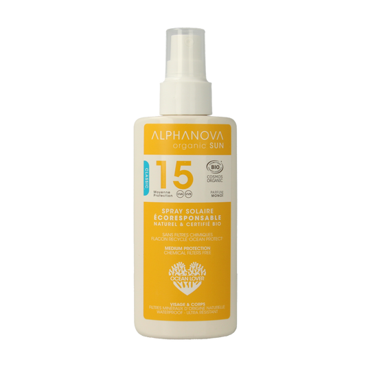Alphanova Sun Zonnen 125 Milliliter Alphanova Sun Sun spray vegan SPF15 125 Milliliter