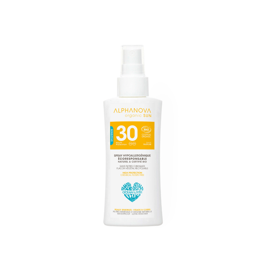 Alphanova Sun Zonnen 90 Gram Alphanova Sun Sun spray gevoelige huid SPF30 90 Gram