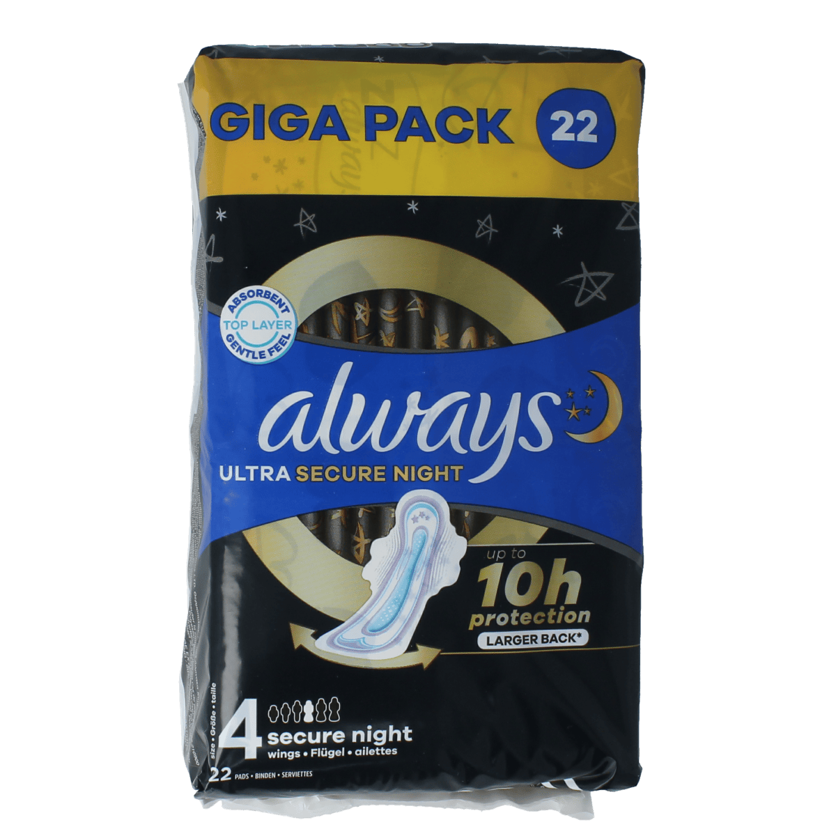 Always Damesverband en Tampons 22.00 Stuks Always Ultra pads secure night  giga pack 22.00 Stuks