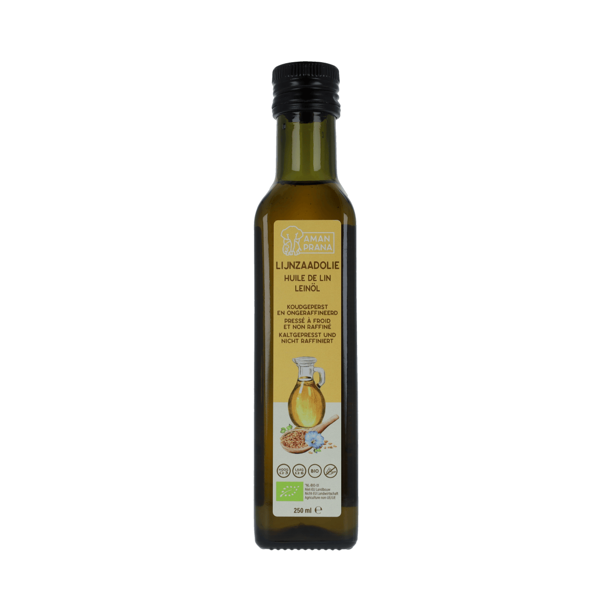 Amanprana Levensmiddelen 250.00 Milliliter Amanprana Lijnzaadolie bio 250.00 Milliliter