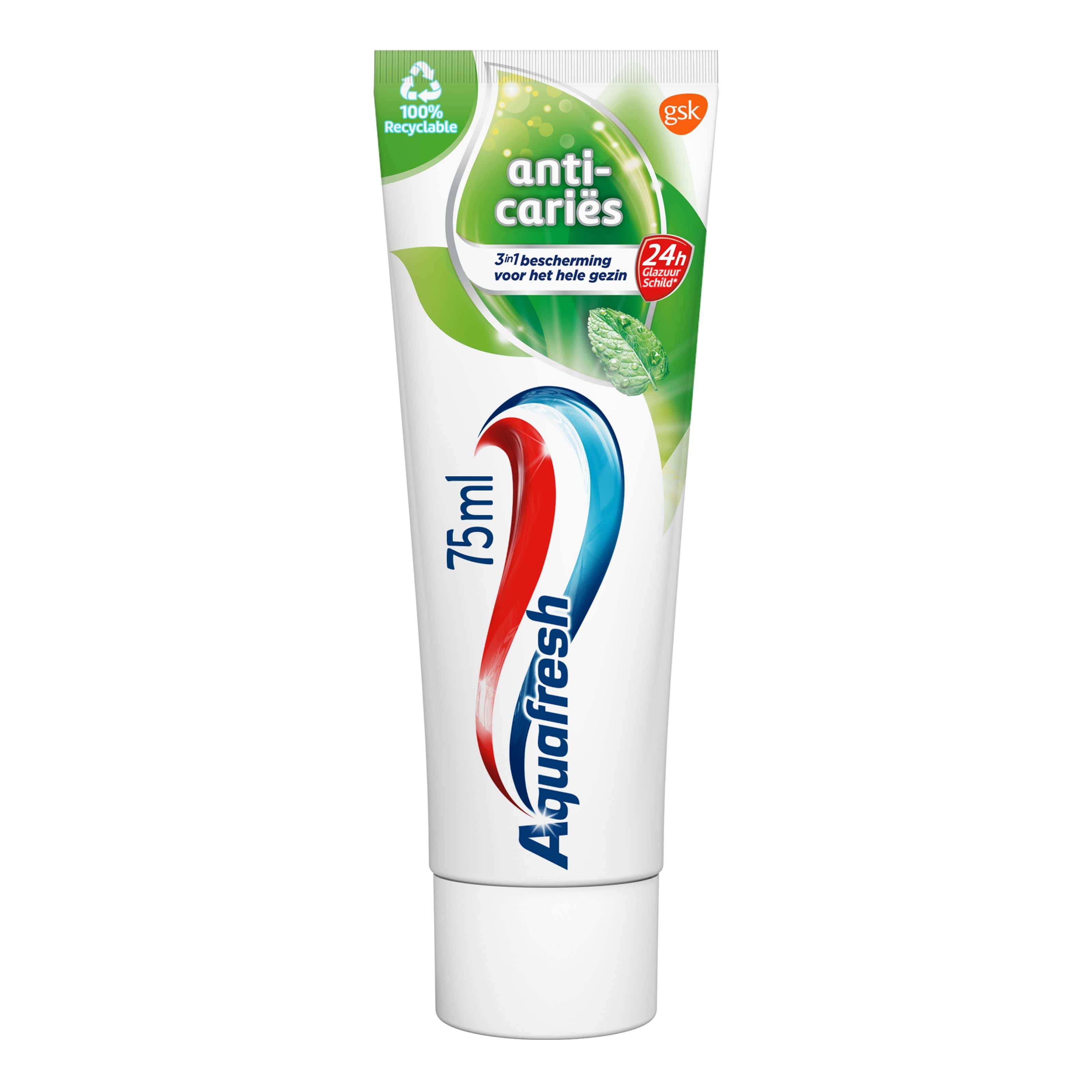 Aquafresh Tandpasta 75 Milliliter Aquafresh Tandpasta anti caries 75 Milliliter