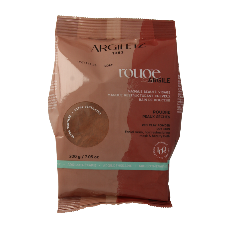Argiletz Lichaamsverzorging 200 Gram Argiletz Klei superfijn rood 200 Gram