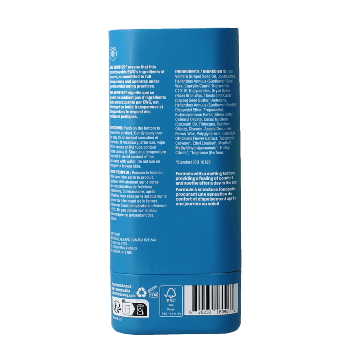 Attitude Deodorant 60.00 Gram Attitude Sunly after sun stick mint & cucumber SPF30 60.00 Gram