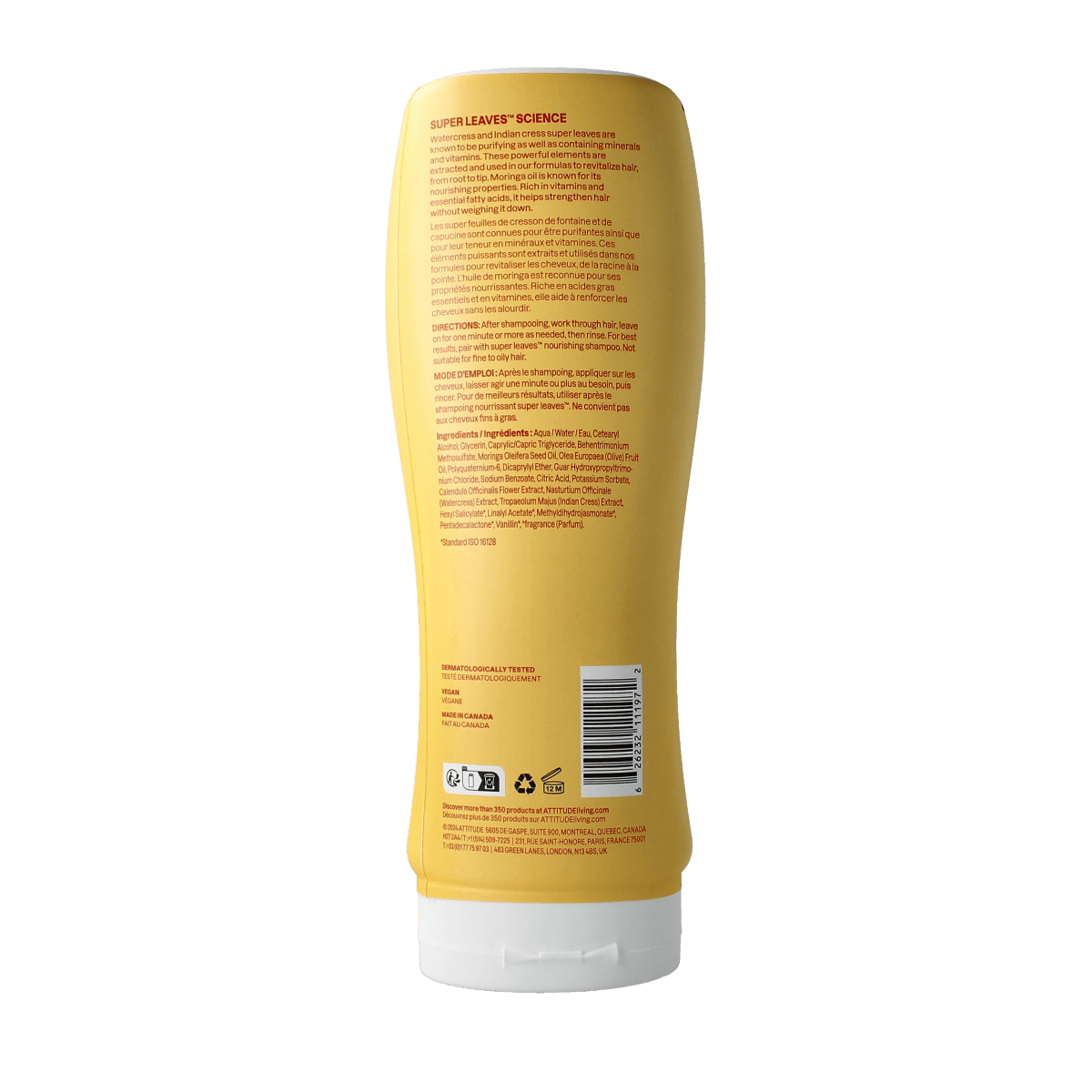 Attitude Moringa Oil Curl Nourishing Conditioner for Type 3 hair, 473 ml bottle, hydrating hair care product.