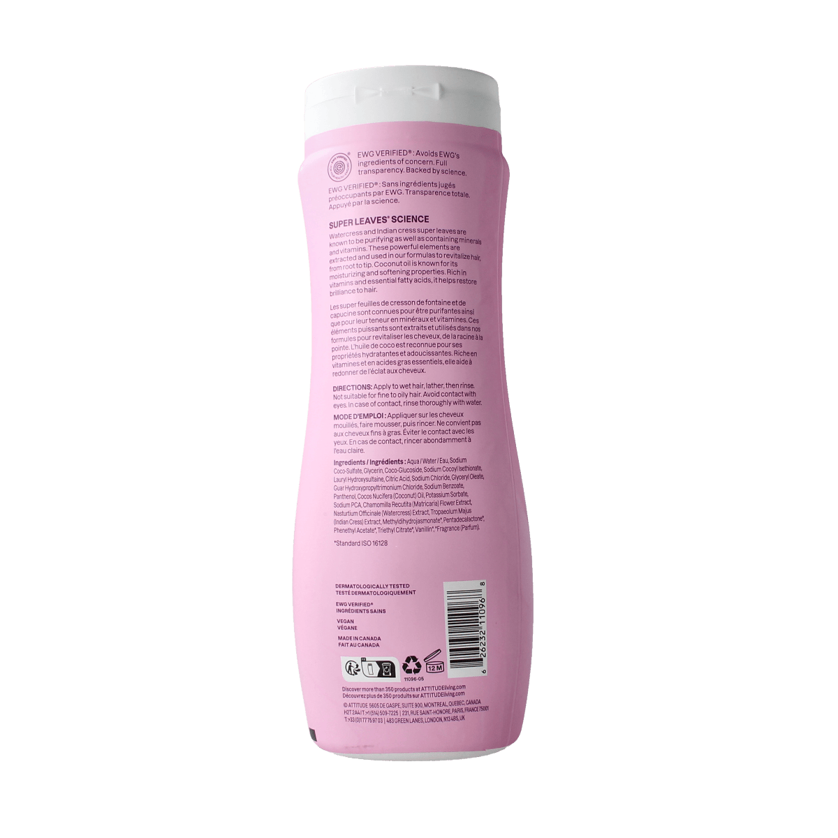Attitude Coconut Oil Curl Amplifying Shampoo for Type 2 hair in a 473ml bottle, showcasing the shampoo with coconut oil ingredients.