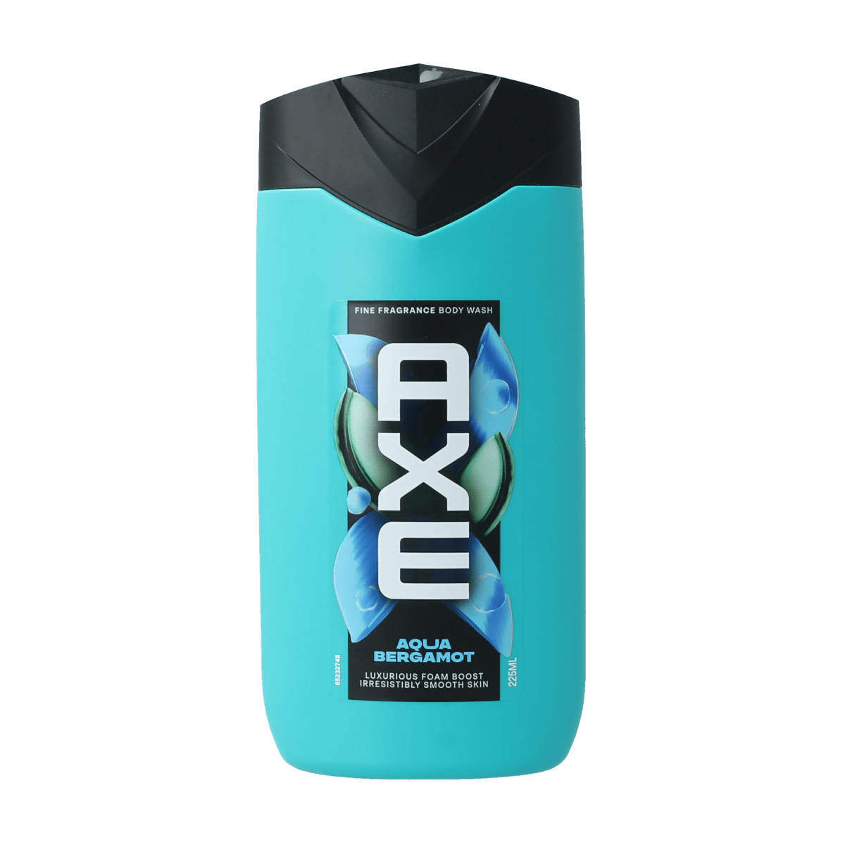 AXE Fine Fragrance Aqua Bergamot douchegel in 225ml bottle, featuring a sleek design with blue accents and fresh citrus scent.