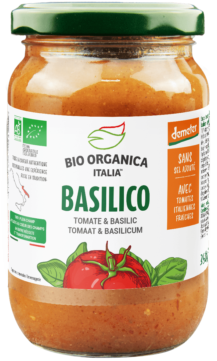 Bio Organica Sauzen en Smaakmakers 350.00 Gram Bio Organica  Pastasaus basilicum demeter 350.00 Gram
