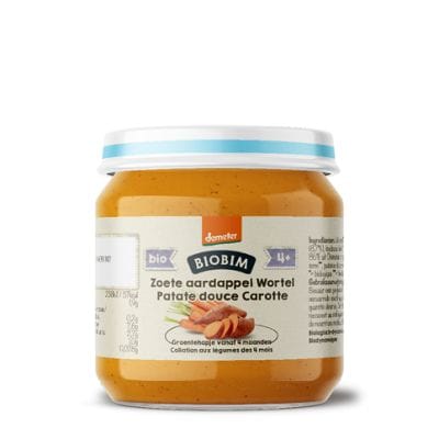 Biobim Baby en Peuter Voeding 125 Gram Biobim Zoete aardappel wortel 4+ maanden demeter bio 125 Gram
