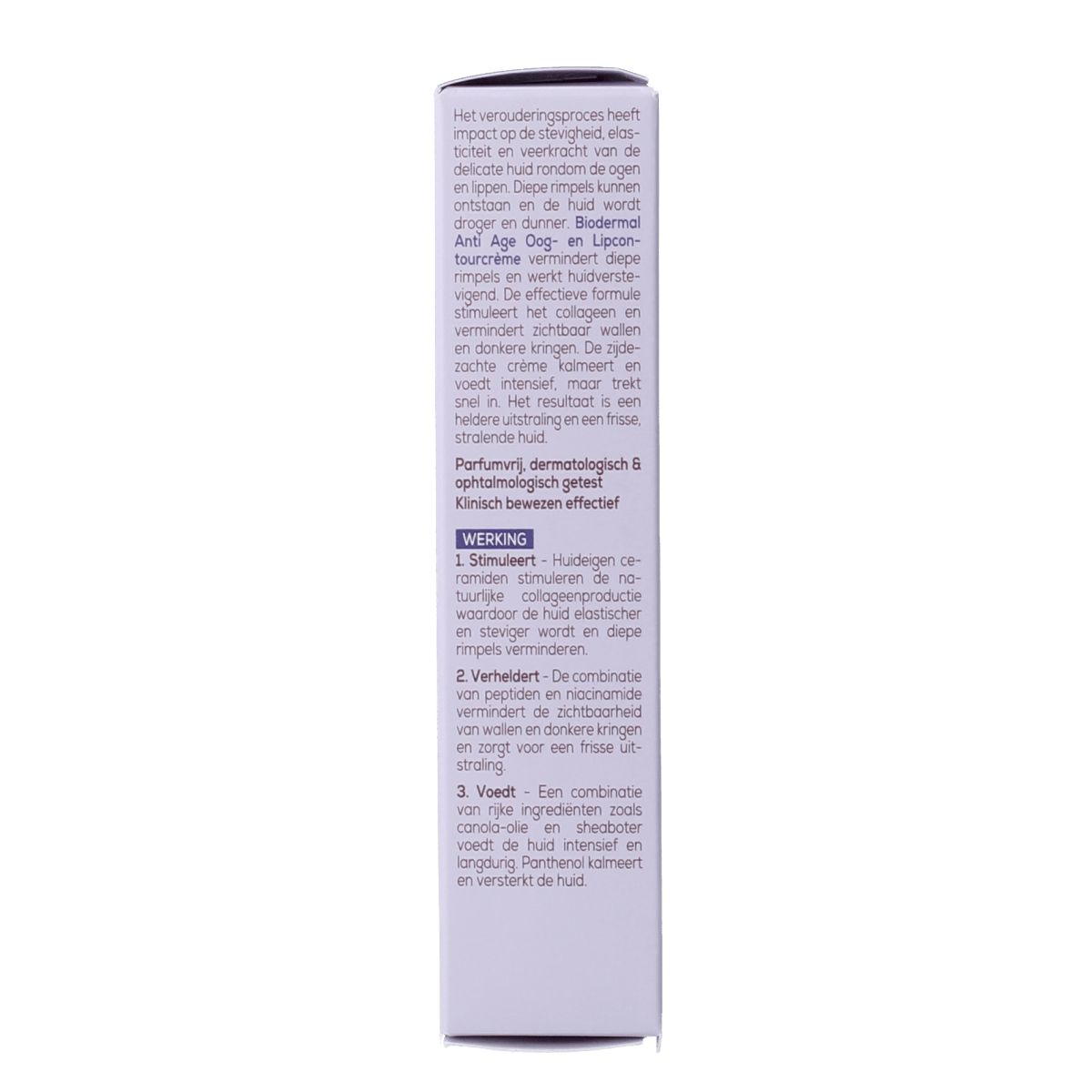 Biodermal Gezichtsverzorging 15.00 Milliliter Biodermal Anti age oog- en lipcontour creme 15.00 Milliliter