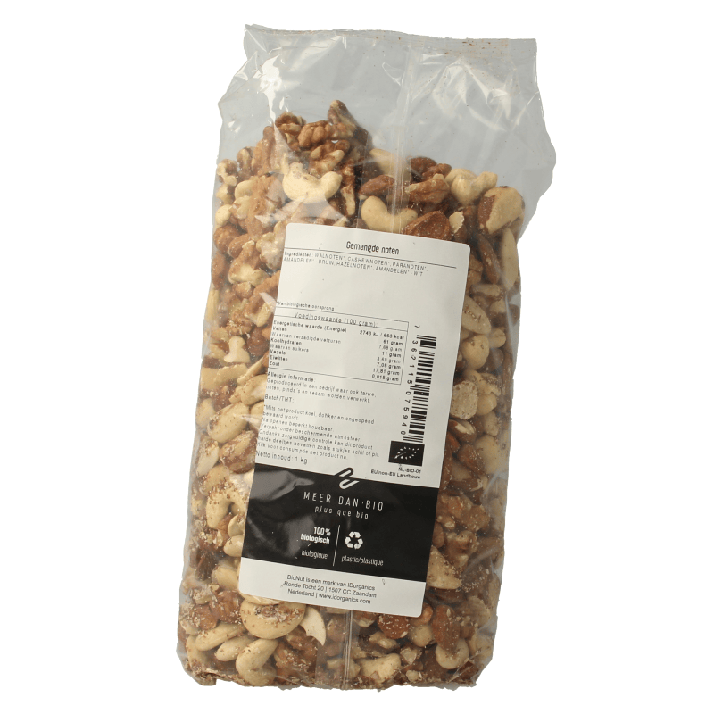 Bionut Raw en Superfoods 1 Kilogram Bionut Gemengde noten bio 1 Kilogram
