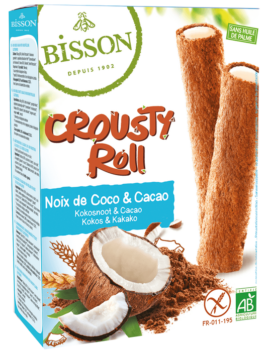 Bisson Koeken 125 Gram Bisson Crousty roll kokos cacao bio 125 Gram