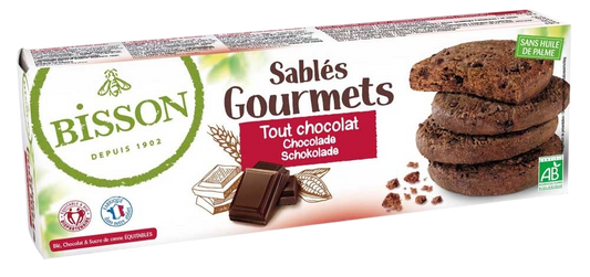 Bisson Koeken 150 Gram Bisson Chocolade koekjes sables gourmet bio 150 Gram