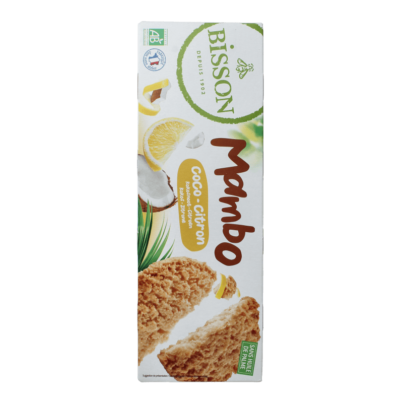 Bisson Koeken 150 Gram Bisson Zandkoekje kokos citroen bio 150 Gram