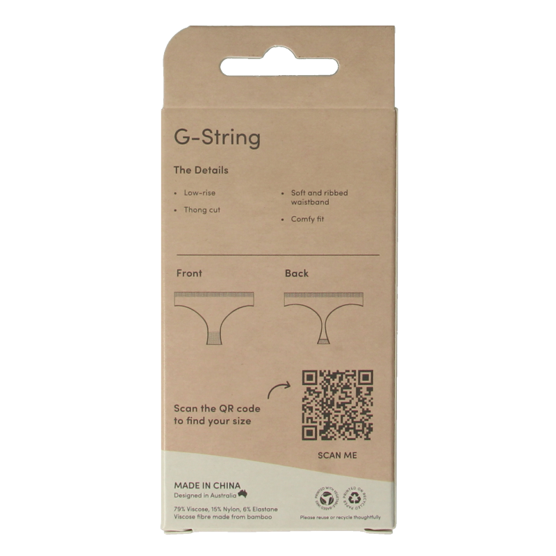 Boody Kleding 1 Stuks Boody  G-string zwart M 1 Stuks