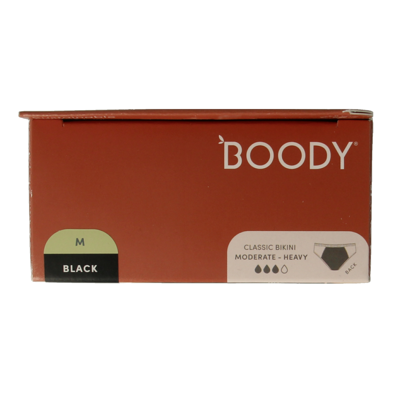 Boody Kleding 1 Stuks Boody  Menstruatieondergoed bikinislip zwart norm/hevig M 1 Stuks