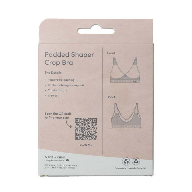 Boody Kleding 1 Stuks Boody  Padded shaper crop bh zwart L 1 Stuks