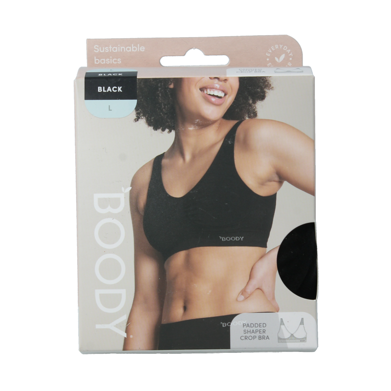 Boody Kleding 1 Stuks Boody  Padded shaper crop bh zwart L 1 Stuks
