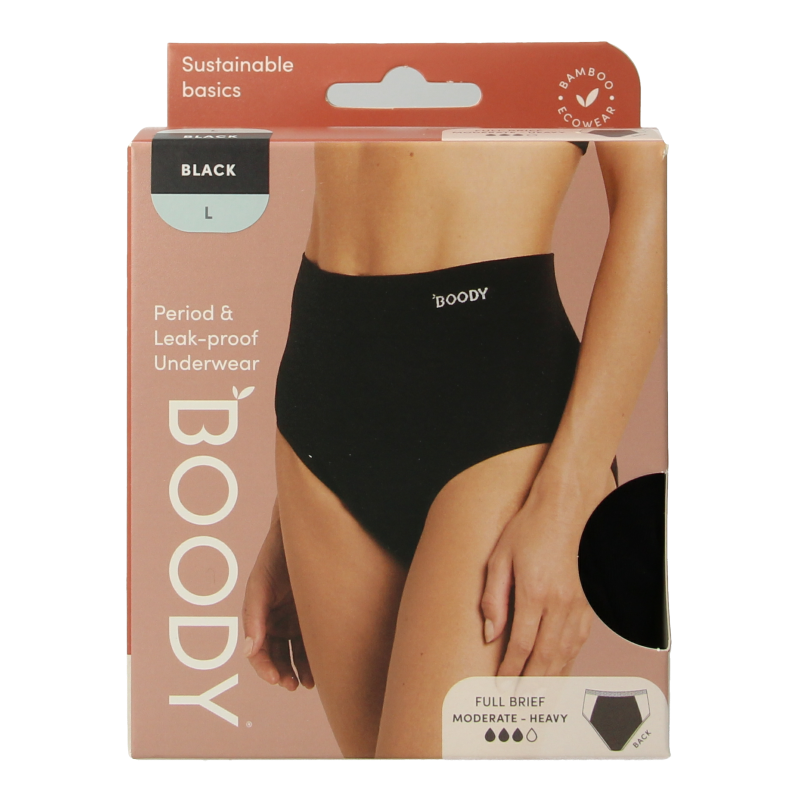 Boody Ondergoed 1 Stuks Boody  Menstruatieondergoed tailleslip zwart normaal L 1 Stuks