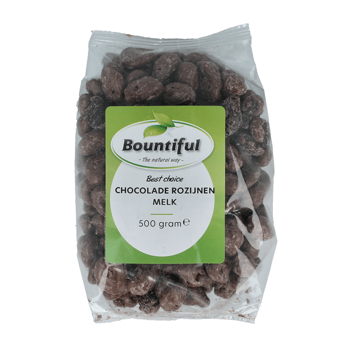 Bountiful Snacks en Tussendoortjes 500.00 Gram Bountiful Best Choice Choc Rozijnen melk 500.00 Gram