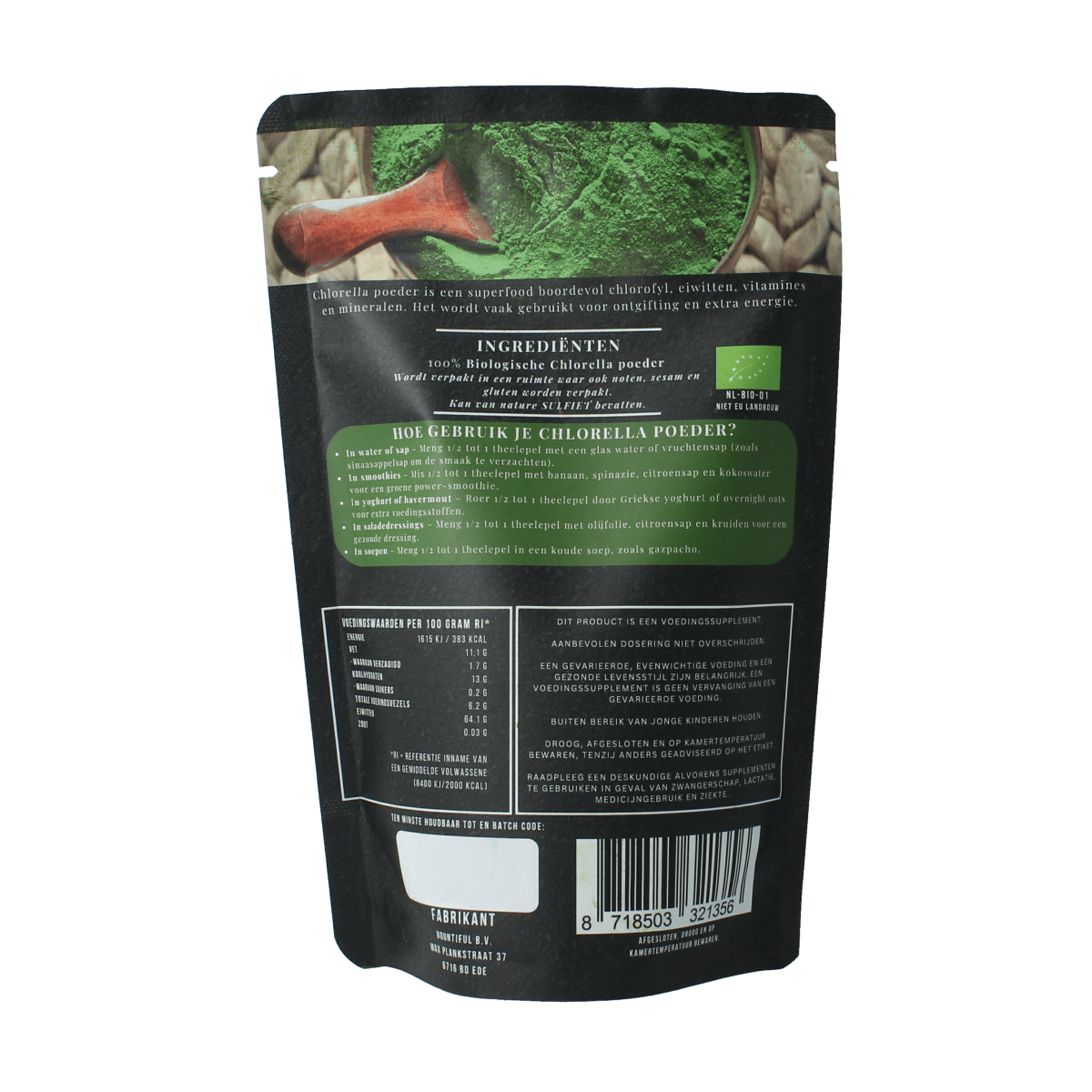 Bountiful Voedingssupplementen en Kruidenpreparaten 150.00 Gram Bountiful Chlorella poeder bio 150.00 Gram