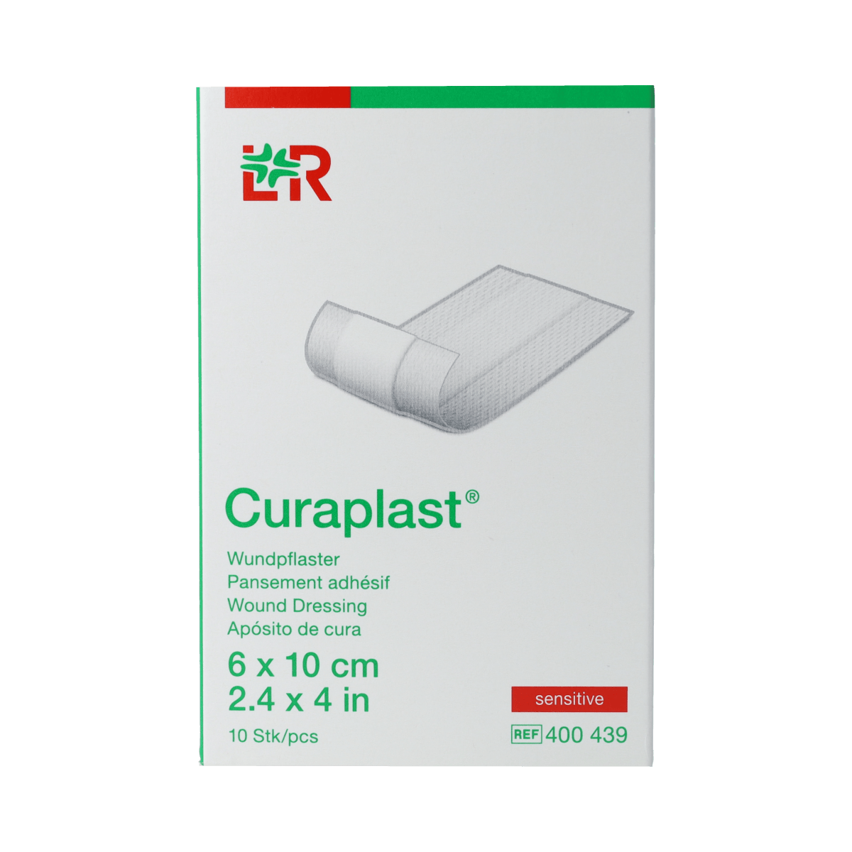 Curasept Pleisters en Tape 10.00 Stuks Curasept Sensitive wondsnelverband 10cm x 6cm 10.00 Stuks