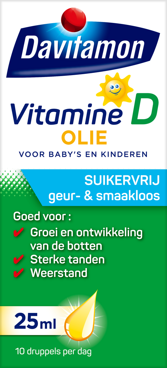 Davitamon Vitamine Enkel 25 Milliliter Davitamon Vitamine D olie 25 Milliliter