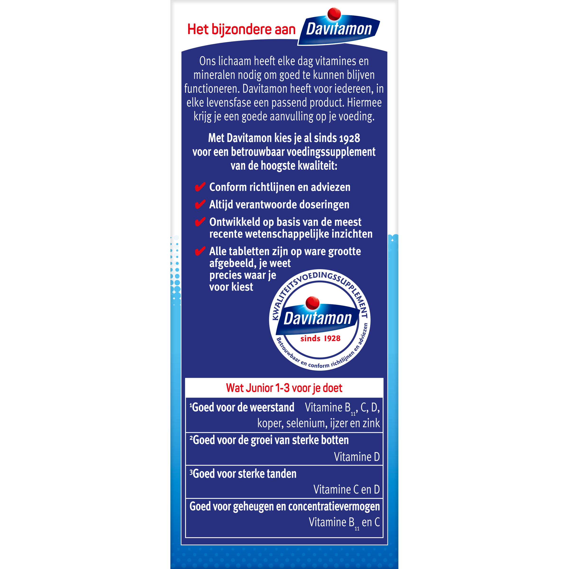 Davitamon Vitamine Multi 150 Tabletten Davitamon Junior 1-3 smelttablet aardbei 150 Tabletten