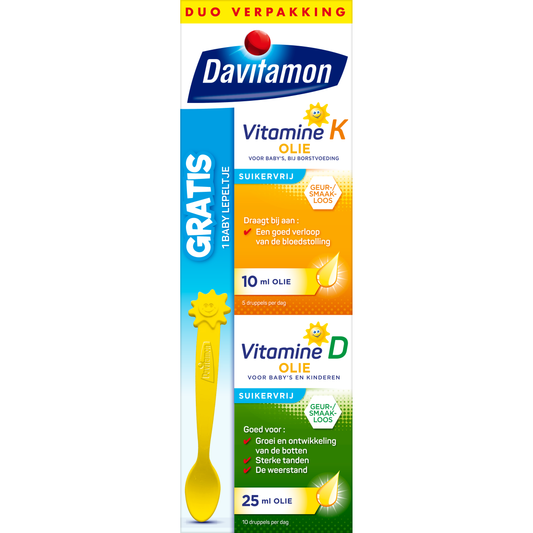 Davitamon Vitamine Multi 35 Milliliter Davitamon Baby vitamine D & K 25mcg 35 Milliliter